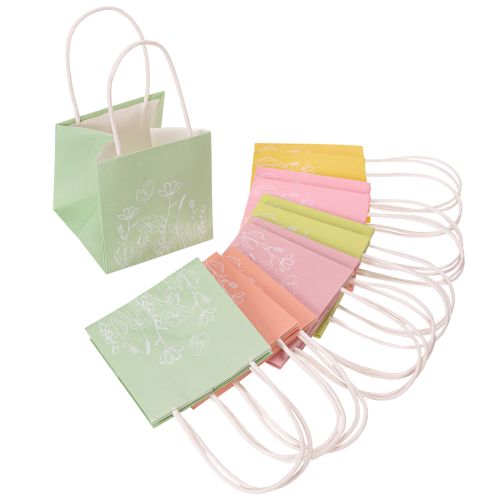 položky Darčeková taška s kvetinovým vzorom, malá darčeková taška na špeciálne príležitosti, 12 cm, 12 kusov