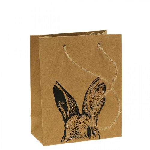 Darčeková taška Veľkonočná papierová taška zajačik hnedá 12×6×15cm 8 kusov