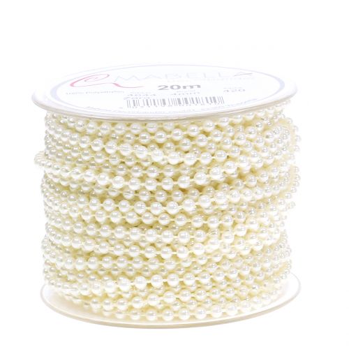 položky Krémová perlová šnúra 4mm 20m