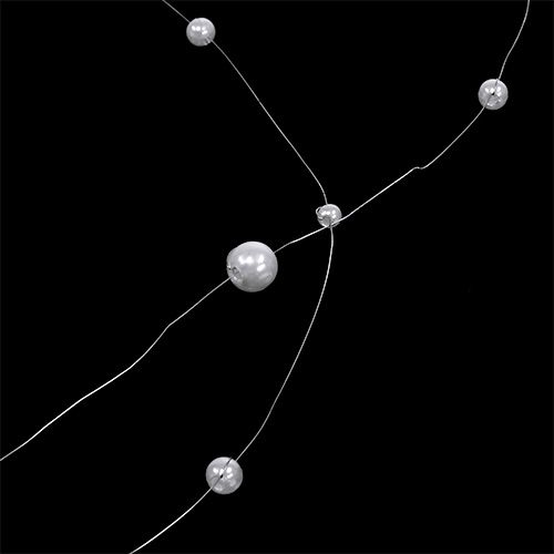 Floristik24 Perlový drôt biely 25m