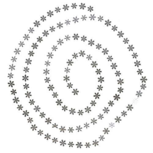 Floristik24 Deco girlanda snehové vločky strieborná 270cm