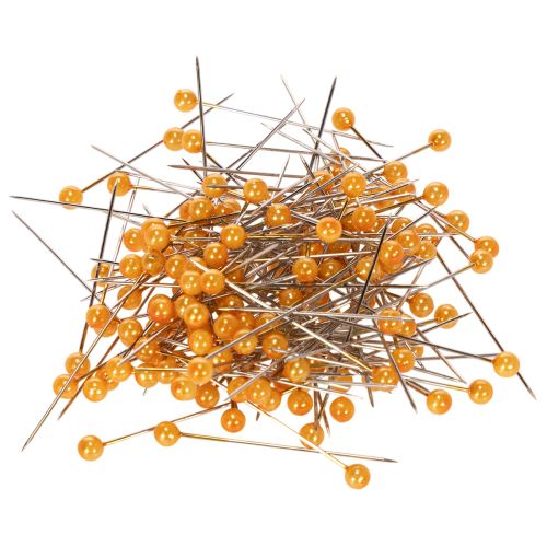 Oranžové špendlíky s perleťovou hlavičkou na kvetinárske potreby, Ø4mm, 40mm, 150 kusov