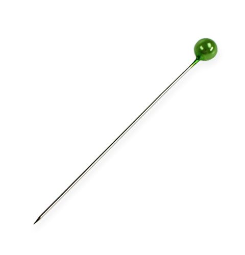 položky Špendlíky s perleťovou hlavičkou Ø6mm 65mm jablkovo zelené