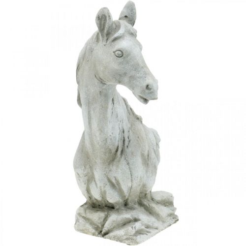 Floristik24 Ozdobná postava poprsie koňa Keramika koňa biela, sivá V31cm