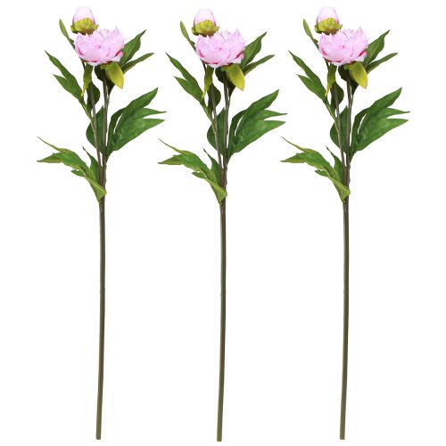položky Pivoňka umelé kvety ružové s dlhou stonkou 70cm 3ks