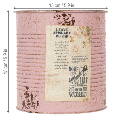 položky Kvetináč, antická ruža, dekoratívna kovová krabička, vintage, Ø15,5 cm V15 cm