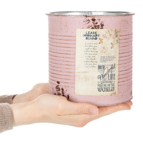 položky Kvetináč, antická ruža, dekoratívna kovová krabička, vintage, Ø15,5 cm V15 cm