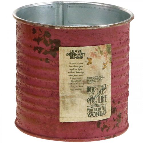 položky Kvetinová dekoračná krabička okrúhla fialová kovová vintage dekorácia Ø8cm V7,5cm