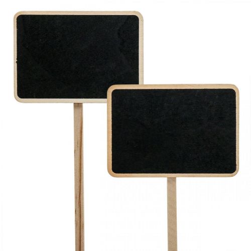 položky Zástrčky na rastliny drevené zásuvné tabule mini kriedová tabuľa 8,5×6cm 6ks