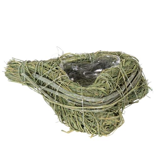 Dekoratívne srdce z prírodnej trávy s fóliovou vložkou, 14 cm, 2 kusy | Floristik24.sk