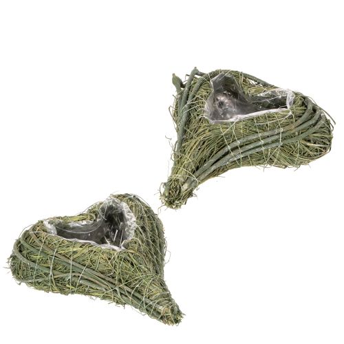 Rastlinné srdiečko z prírodného materiálu s fóliovou vložkou, 22 cm, 2 kusy