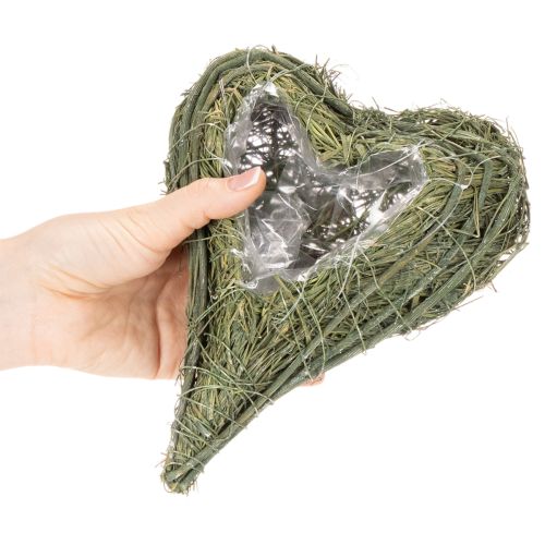 Rastlinné srdiečko z prírodného materiálu s fóliovou vložkou, 22 cm, 2 kusy | Floristik24.sk