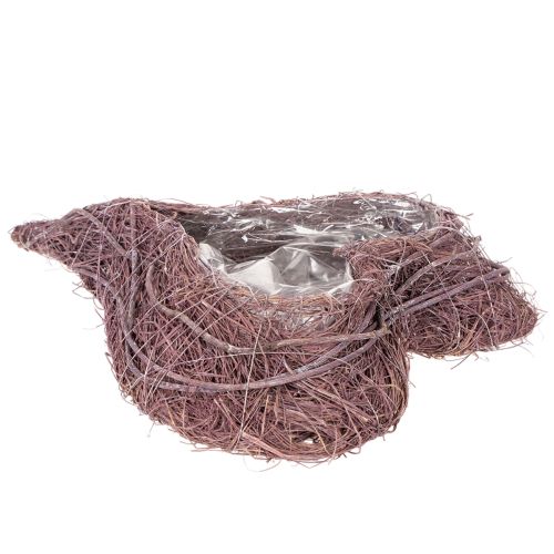 Miska v tvare srdca z vetvičiek s fóliovou vložkou, 37 cm | Floristik24.sk
