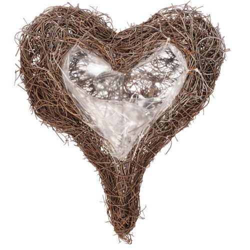 Kvetináč v tvare srdca z vetvičiek s fóliou, 20 cm, 2 kusy | Floristik24.sk
