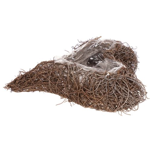 Kvetináč v tvare srdca z vetvičiek s fóliou, 20 cm, 2 kusy | Floristik24.sk