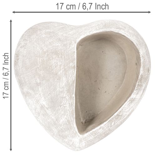 Kvetináč v tvare srdca, liaty kameň, dekoratívny kvetináč, 17 cm | Floristik24.sk