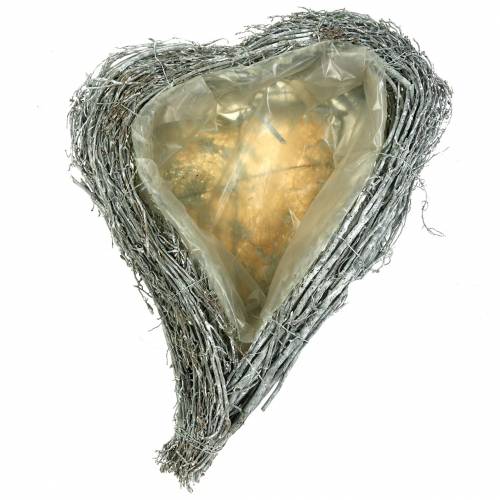 Floristik24 Rastlinné srdiečkové vetvičky umyté biele 60cm x 42cm