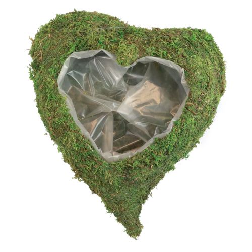 Floristik24 Rastlinné srdce machovo zelená miska na rastliny srdce 20x20x5,5cm