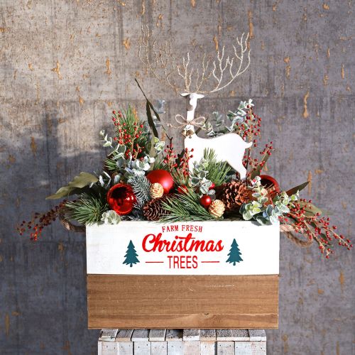 Floristik24 Drevený truhlík na rastliny obdĺžnikový drevený box L25/35cm sada 2 ks