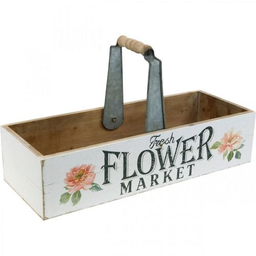 Floristik24 Debnička na rastliny, kvetinová dekorácia, drevená debnička na sadenie, kvetináč nostalgického vzhľadu 41,5×16cm