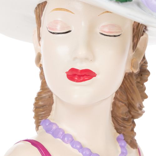 položky Váza s kvetmi, žena v klobúku, dekorácia kvetináča, na vnútorné aj vonkajšie použitie 20 cm