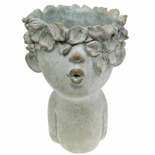 Floristik24 Busta hlavy rastliny liaty kameň Ø17,5cm V26cm