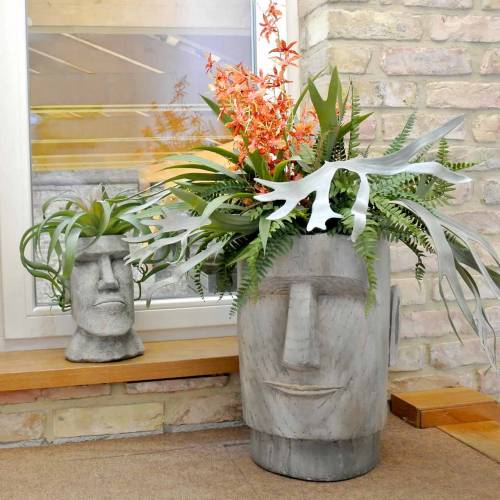položky Hlava rastliny Moai Bust Grey V28 cm