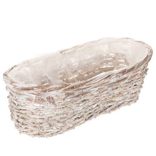Kvetináč s fóliovou vložkou, oválny, biely, 37 cm