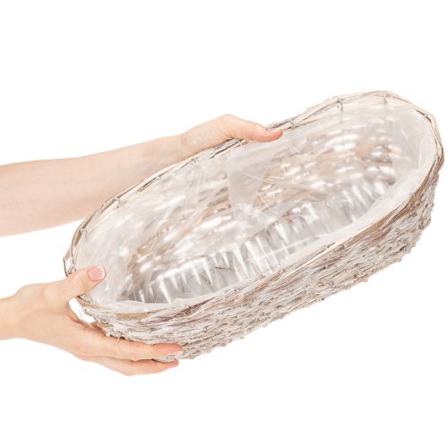 Kvetináč s fóliovou vložkou, oválny, biely, 37 cm | Floristik24.sk