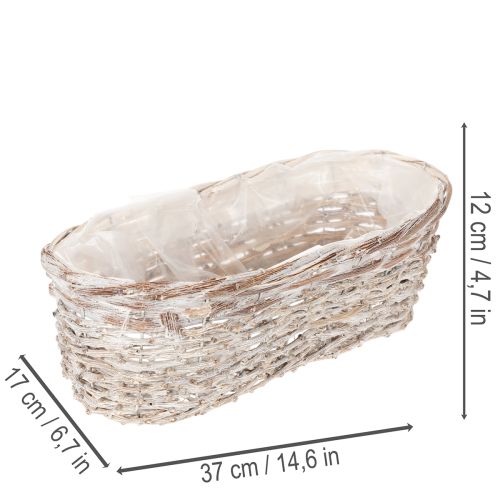 Kvetináč s fóliovou vložkou, oválny, biely, 37 cm | Floristik24.sk