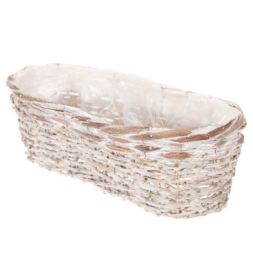Kvetináč s fóliovou vložkou, oválny, biely, 37 cm | Floristik24.sk