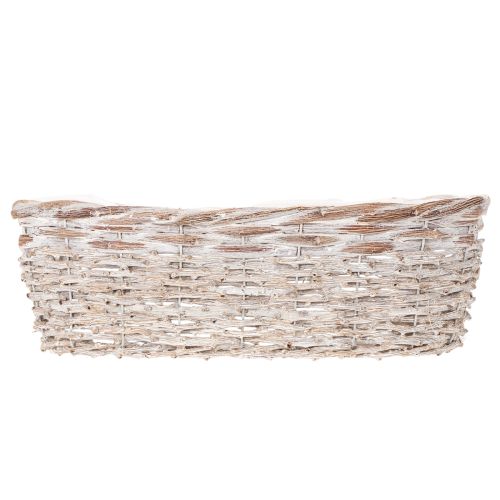 Kvetináč s fóliovou vložkou, oválny, biely, 37 cm | Floristik24.sk