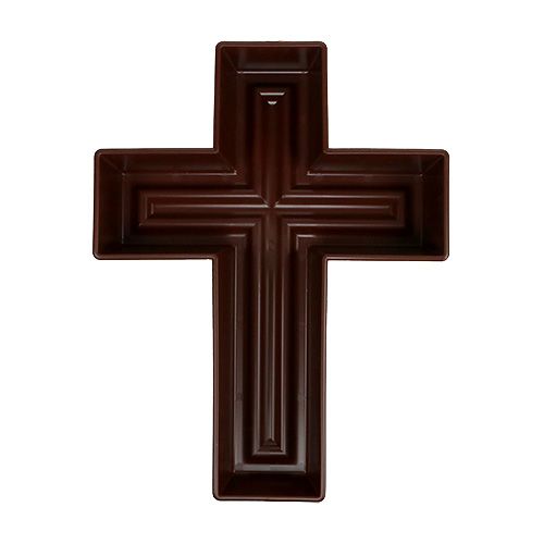 Floristik24 Rastlinný kríž 24cm x 32cm hnedý, 1ks