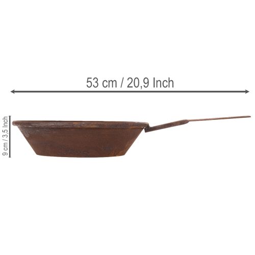 Záhradná miska, hrdzavo sfarbená s rúčkou, kovový kvetináč, Ø31 cm | Floristik24.sk