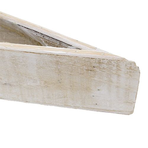 položky Miska na rastliny z dreva biela 79 cm x 14 cm x 7,5 cm