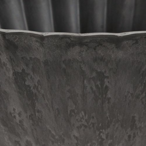 Floristik24 Miska na rastliny s drážkami oválna loďka antracitová 36 cm