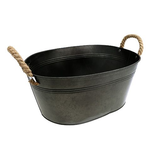 Floristik24 Miska na rastliny oválna starožitná 40 x 29cm H18cm 1ks