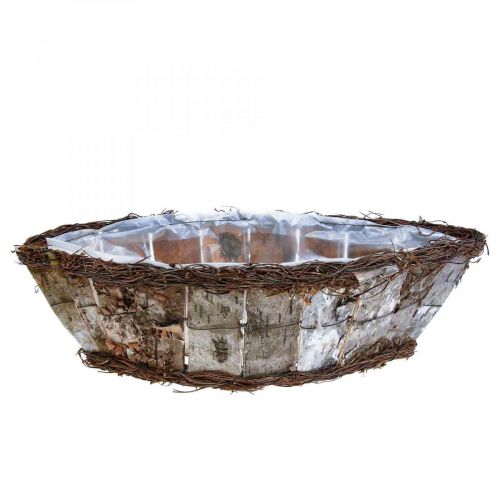 položky Miska na rastliny oválna jardiniere z brezovej kôry viniča 36x13x12cm