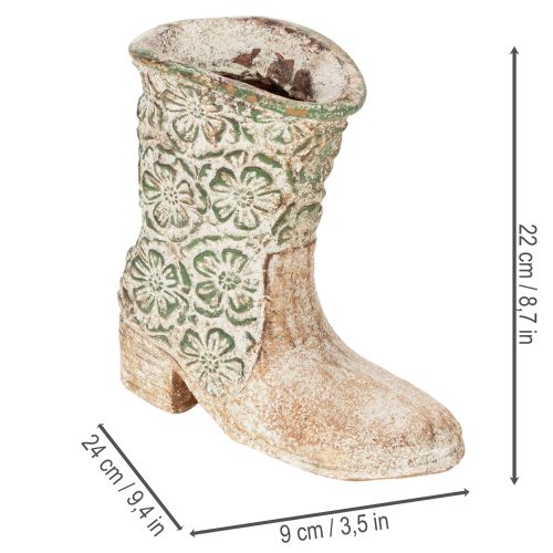 Kvetináč kovbojské čižmy topánka na rastliny vintage kvetinový vzor 24 cm | Floristik24.sk