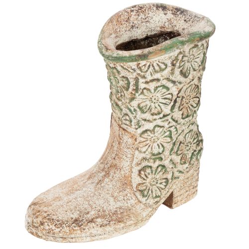 Kvetináč kovbojské čižmy topánka na rastliny vintage kvetinový vzor 24 cm | Floristik24.sk