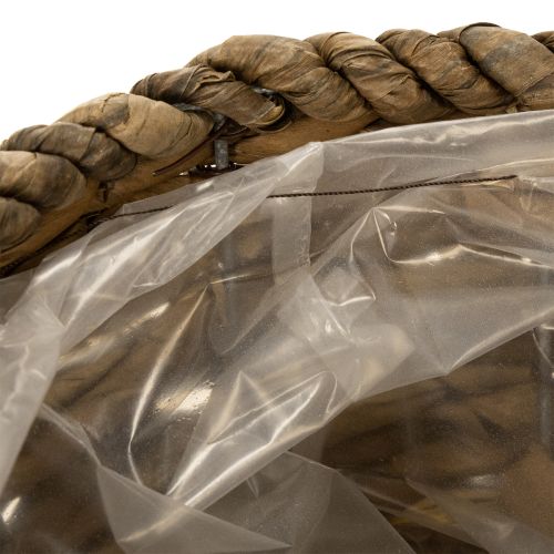 položky Kvetináč s podšálkou, malý slamený košík, Ø17cm V13cm