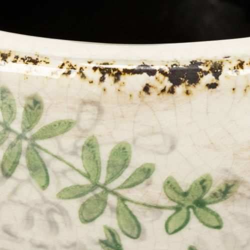 položky Keramický kvetináč s kvetinovým vzorom, dekorácia izby, 18 cm