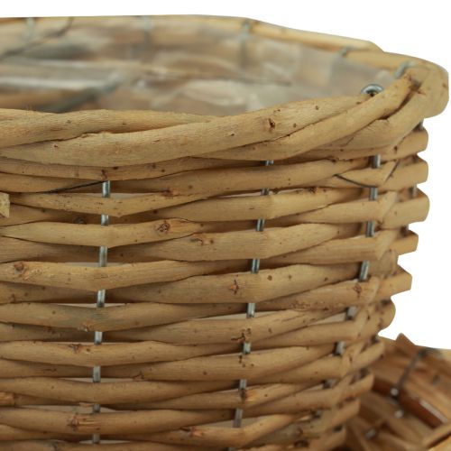 Floristik24 Kvetináč ozdobný pohár vŕbový košík na rastliny prírodný zelený Ø23cm