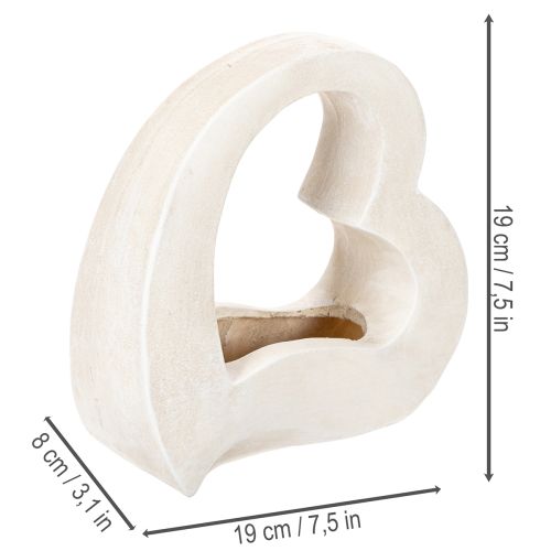 Dekorácia v tvare srdca na výsadbu a kvetinové aranžmány, otvorený dizajn, moderný tvar srdca, 19 cm | Floristik24.sk