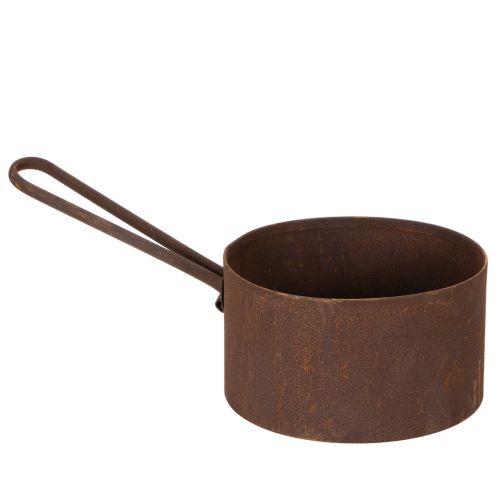Kovový kvetináč, kvetináč, hrdzavo sfarbená panvica, dekoratívny predmet, Ø20cm V11cm kúpiť | Floristik24.sk