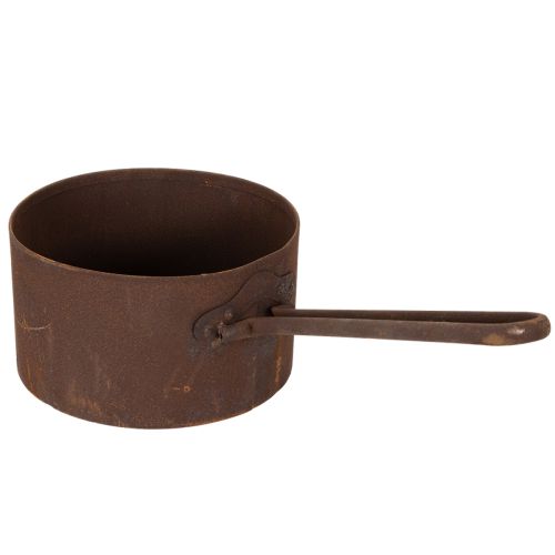 Kovový kvetináč, kvetináč, hrdzavo sfarbená panvica, dekoratívny predmet, Ø20cm V11cm | Floristik24.sk