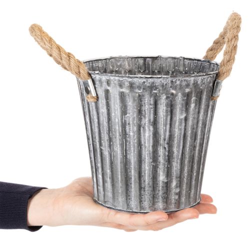 Kovový kvetináč, dekoratívny kvetináč s rúčkami, kvetináč, kvetináč Ø16,5 cm | Floristik24.sk