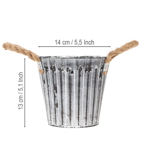 Kvetináč s rúčkami, kovový kvetináč, dekoratívny kvetináč na sadenie Ø14,5 cm | Floristik24.sk