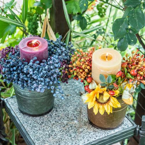 Floristik24 Kvetináč oranžový, hnedý, zelený Ø13cm H12,5cm sada 3 ks