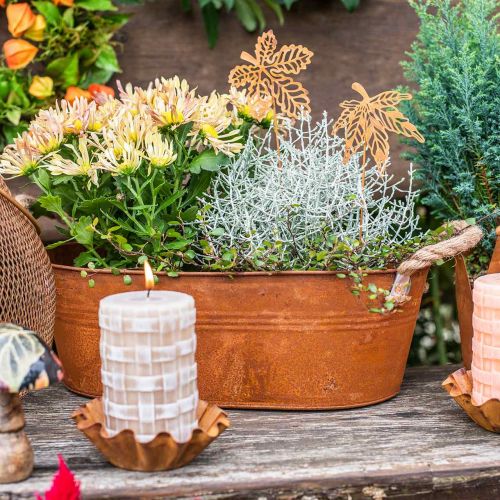 položky Kvetináč s rúčkami, miska na bylinky, jesenná dekorácia, patina D28cm V11cm